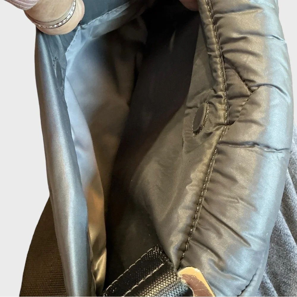 Caraa x Athleta Gray Quilted Puffer Convertible Crossbody Shoulder Bag